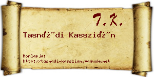 Tasnádi Kasszián névjegykártya